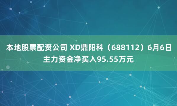 本地股票配资公司 XD鼎阳科（688112）6月6日主力资金净买入95.55万元